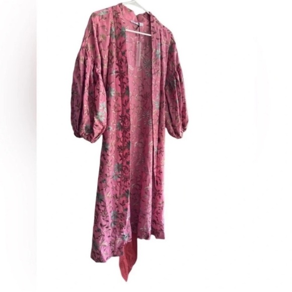 RODNER FIGUEROA Embroidery Floral MIDI Balloon Sleeves Kimono Dress Size M - Picture 11 of 11